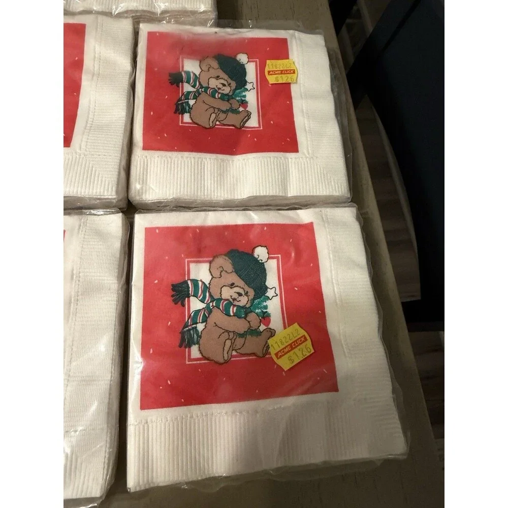 VINTAGE CHRISTMAS THEMED AMERICAN GREETINGS BEVERAGE NAPKINS NOS UNOPENED - 5